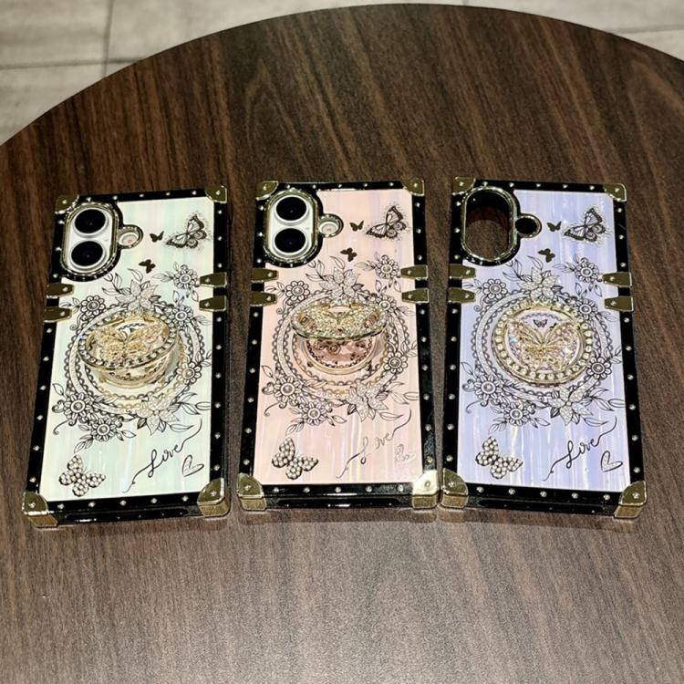 For iPhone 17 Rhinestone Decor Butterfly Pattern TPU + PC Phone Case