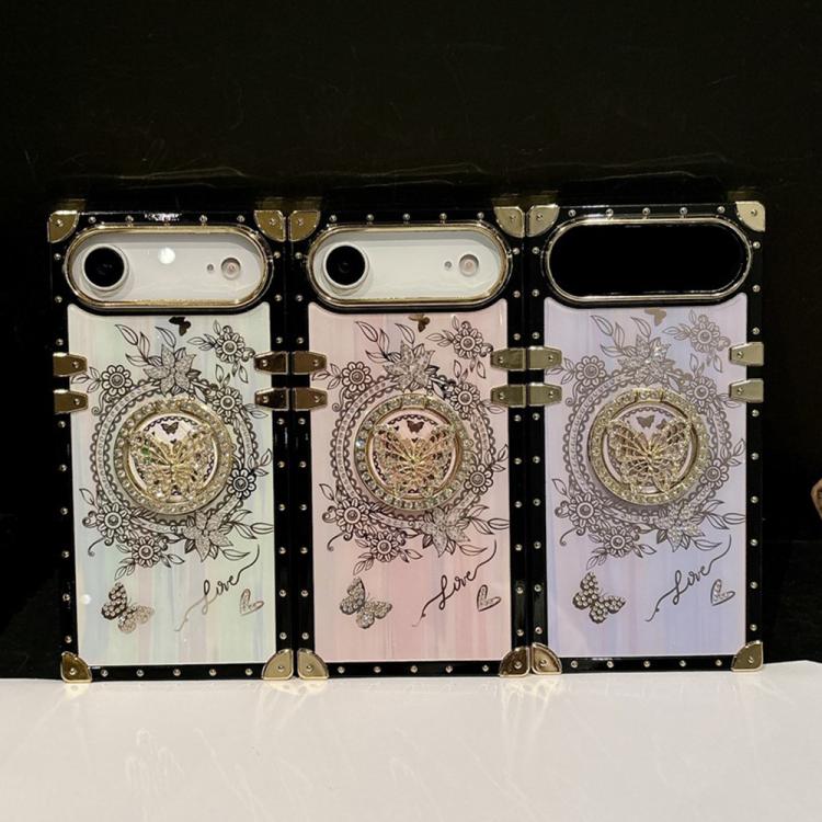 For iPhone Air Rhinestone Decor Butterfly Pattern TPU + PC Phone Case