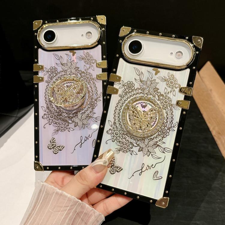For iPhone Air Rhinestone Decor Butterfly Pattern TPU + PC Phone Case