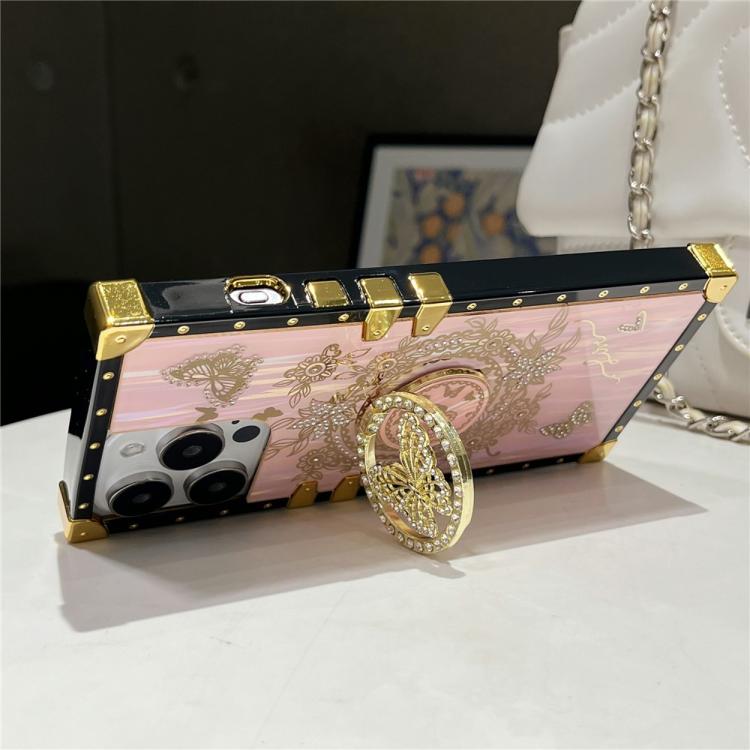 For iPhone 15 Rhinestone Decor Butterfly Pattern TPU + PC Phone Case
