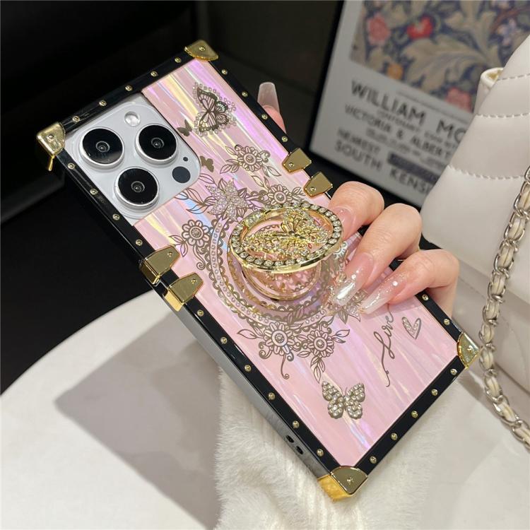 For iPhone 14 Plus Rhinestone Decor Butterfly Pattern TPU + PC Phone Case