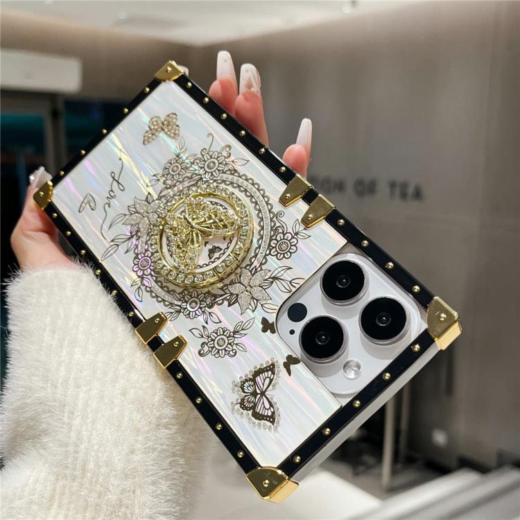 For iPhone 14 Pro Rhinestone Decor Butterfly Pattern TPU + PC Phone Case