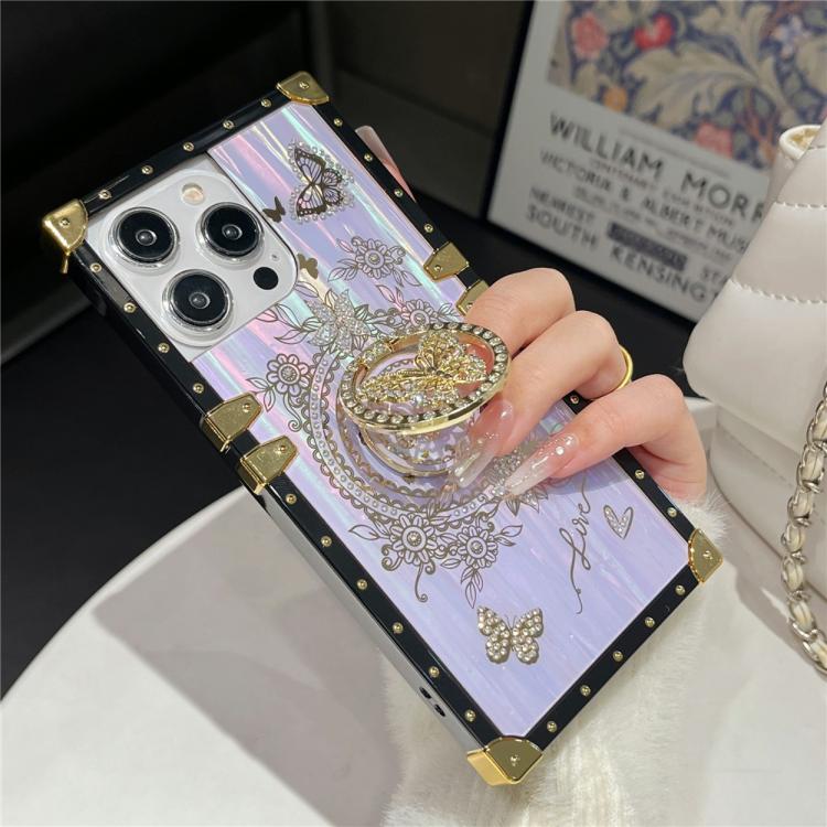 For iPhone 14 Pro Rhinestone Decor Butterfly Pattern TPU + PC Phone Case