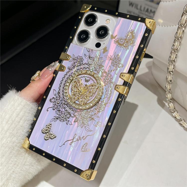 For iPhone 13 Pro Max Rhinestone Decor Butterfly Pattern TPU + PC Phone Case