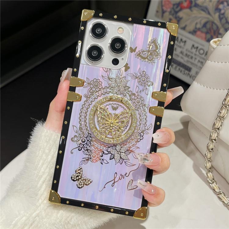 For iPhone 13 Pro Rhinestone Decor Butterfly Pattern TPU + PC Phone Case