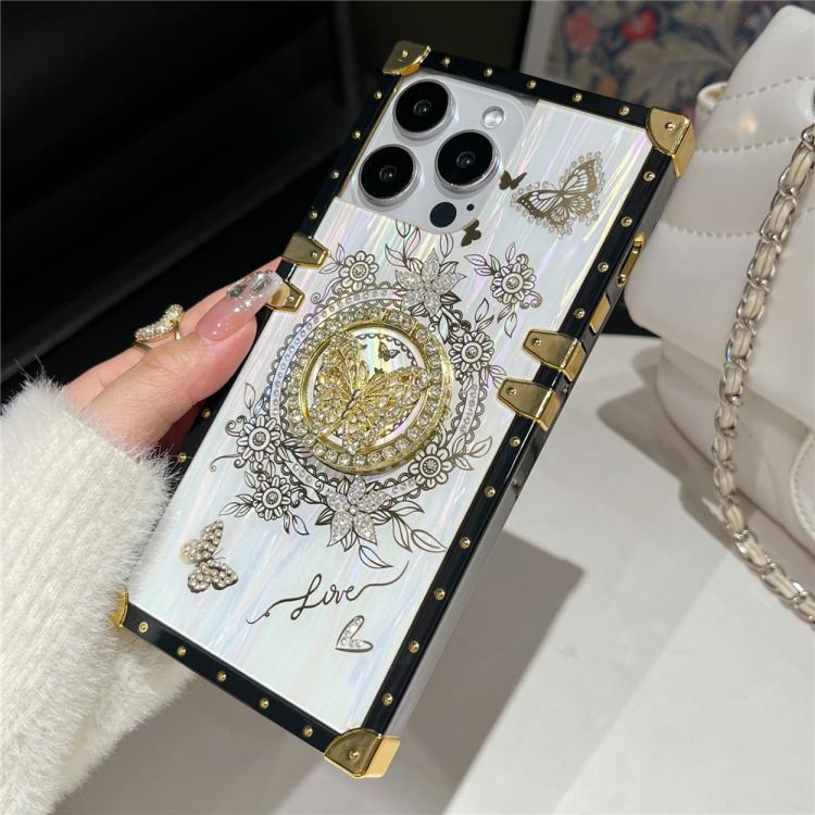 For iPhone 12 Pro Max Rhinestone Decor Butterfly Pattern TPU + PC Phone Case