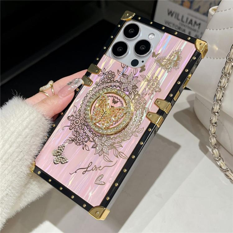 For iPhone 12 Pro Max Rhinestone Decor Butterfly Pattern TPU + PC Phone Case