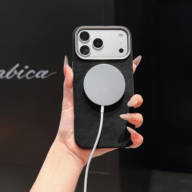 For iPhone 15 Pro Solid Color Full Coverage Leather Magnetic Phone Case