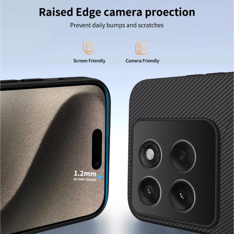 For Motorola Edge 60 Pro 5G WANLONFENG TQ1 Series Magnetic Carbon Fiber Texture Phone Case with 2pcs Screen Films