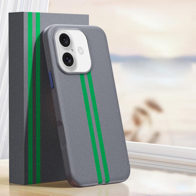 For iPhone 17 Boundless Rock Sand Starting Line Series Contrast Color Magnetic Phone Case
