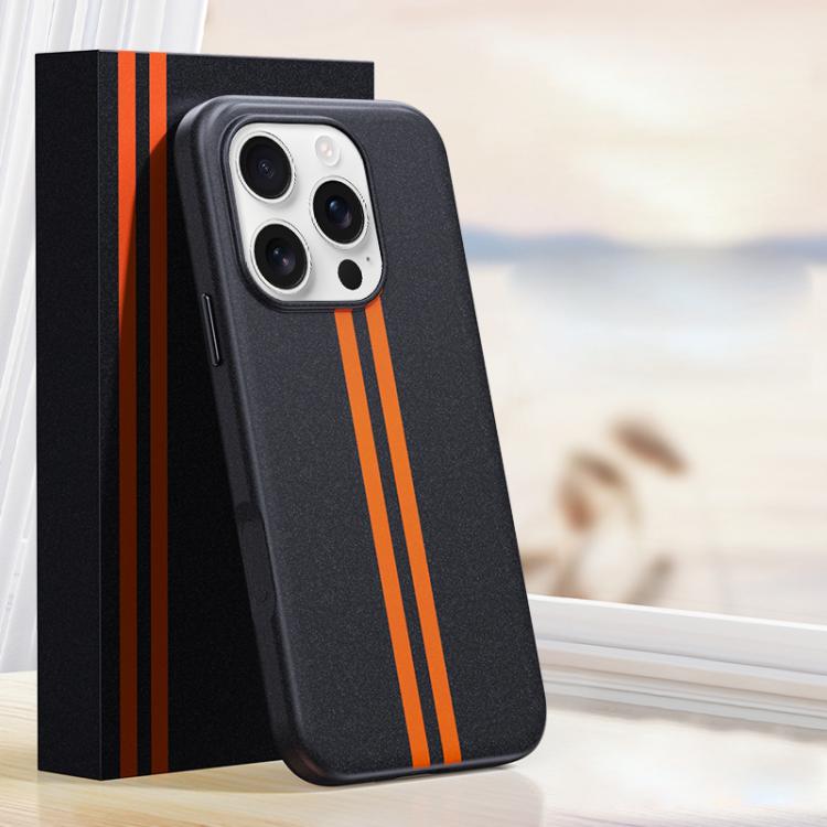 For iPhone 16 Pro Boundless Rock Sand Starting Line Series Contrast Color Magnetic Phone Case