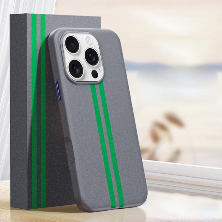 For iPhone 16 Pro Boundless Rock Sand Starting Line Series Contrast Color Magnetic Phone Case