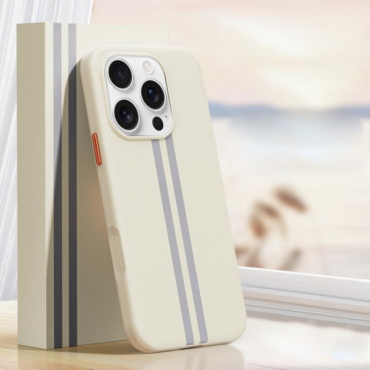 For iPhone 16 Pro Boundless Rock Sand Starting Line Series Contrast Color Magnetic Phone Case
