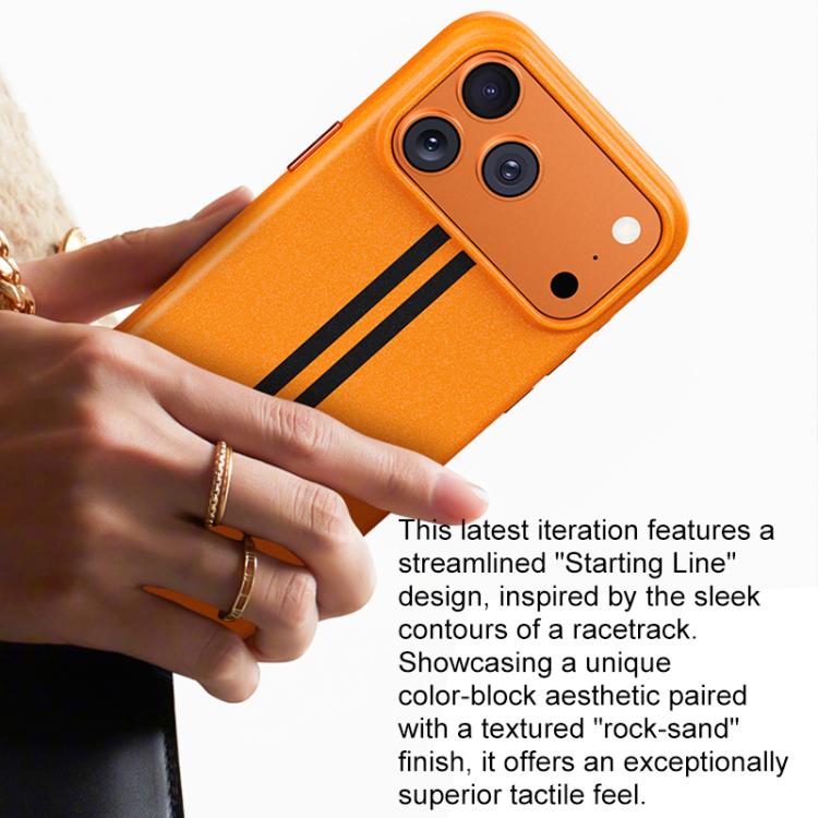For iPhone 16 Pro Boundless Rock Sand Starting Line Series Contrast Color Magnetic Phone Case