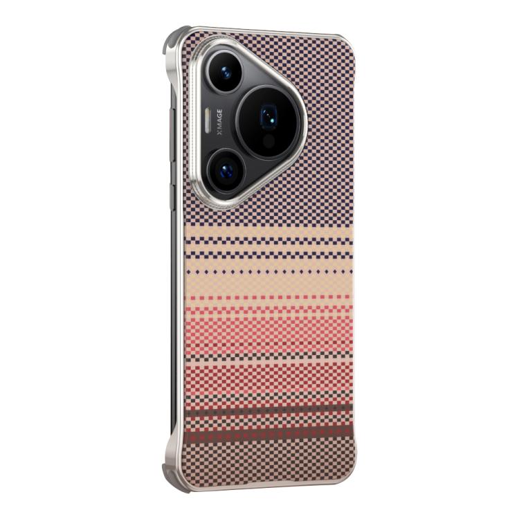 For Huawei Pura 70 Water Transfer Printing Woven Texture Magnetic Phone Case