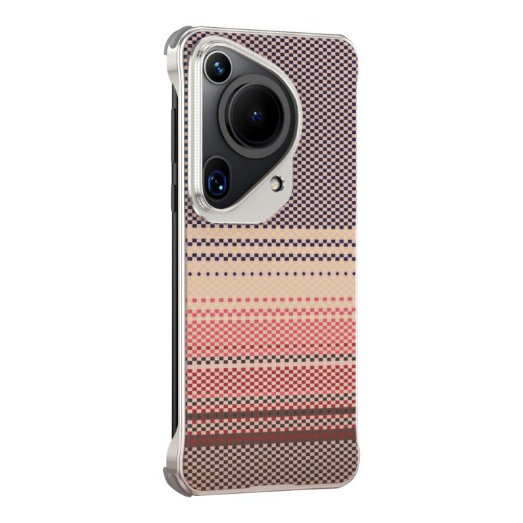 For Huawei Pura 70 Ultra Water Transfer Printing Woven Texture Magnetic Phone Case
