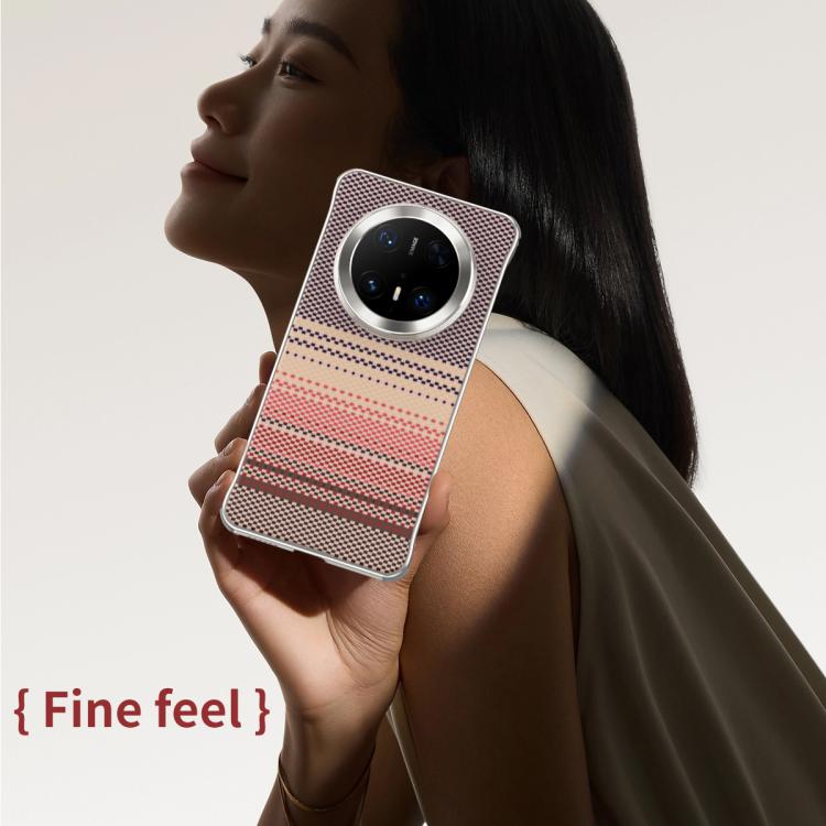 For Huawei Mate 70 Water Transfer Printing Woven Texture Magnetic Phone Case