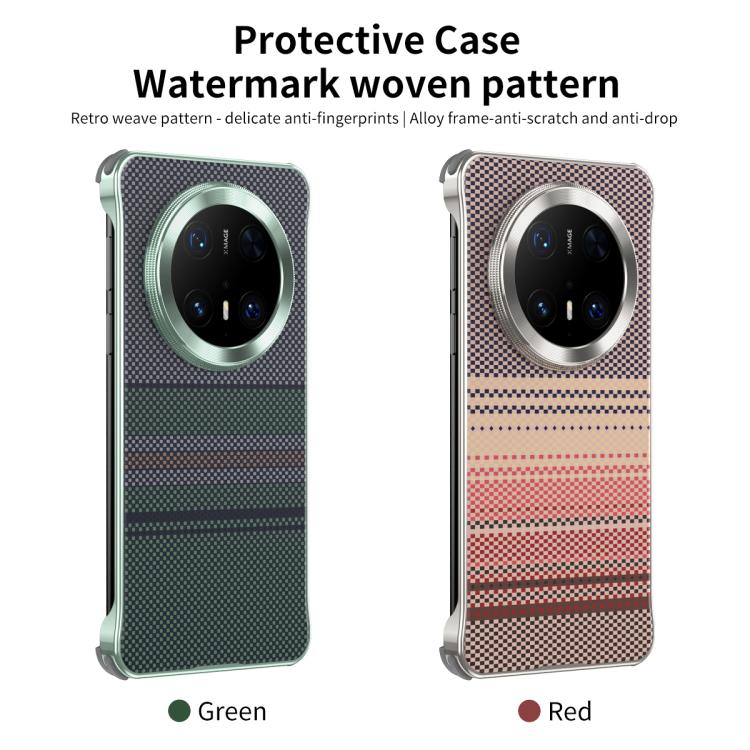 For Huawei Mate 70 Water Transfer Printing Woven Texture Magnetic Phone Case