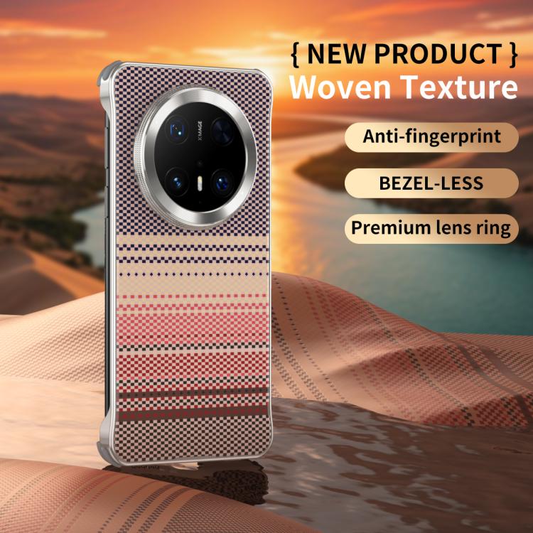 For Huawei Mate 70 Water Transfer Printing Woven Texture Magnetic Phone Case