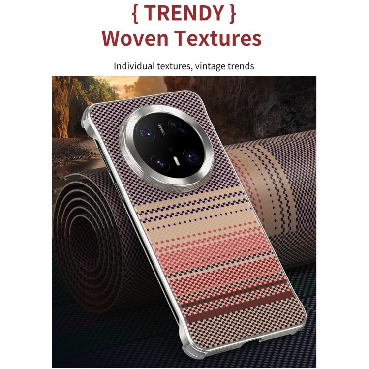 For Huawei Mate 70 Water Transfer Printing Woven Texture Magnetic Phone Case