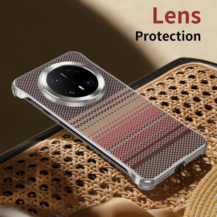 For Huawei Mate 60 Pro Water Transfer Printing Woven Texture Magnetic Phone Case