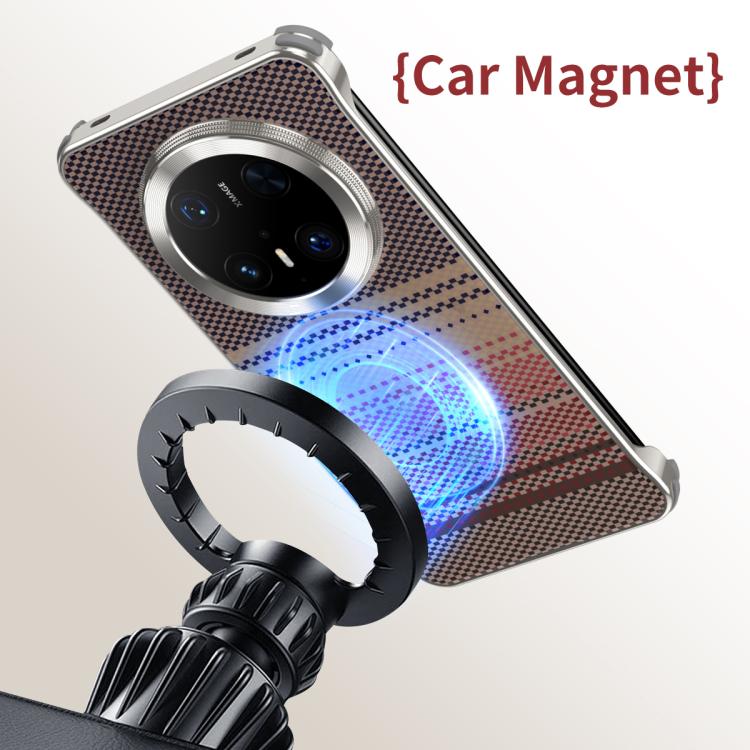 For Huawei Pura 70 Pro Water Transfer Printing Woven Texture Magnetic Phone Case