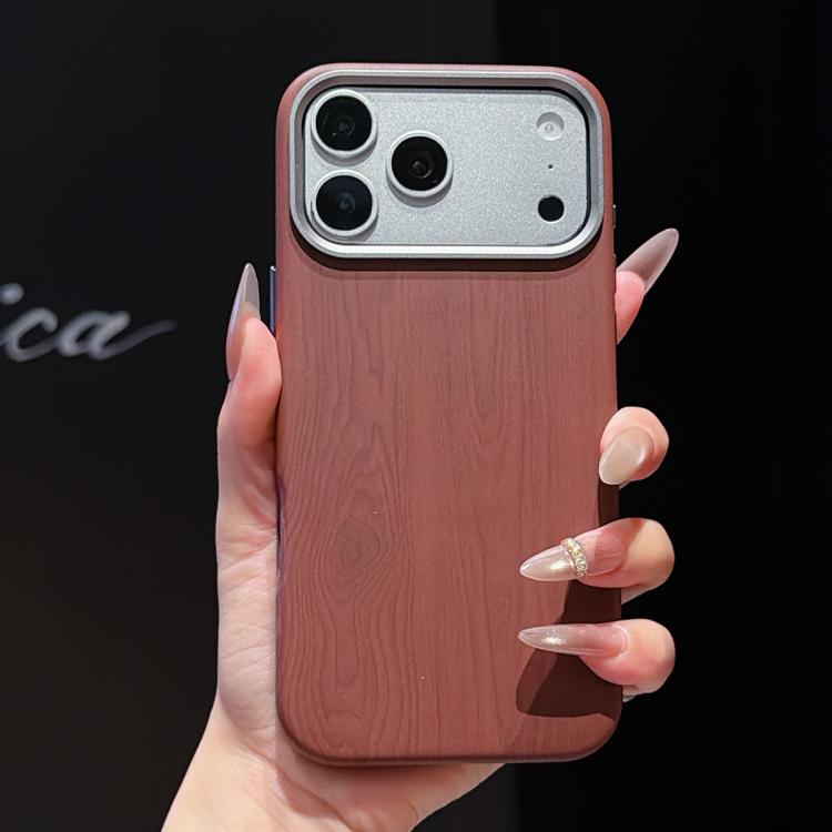For iPhone 15 Pro Max Wood Grain Full Coverage Magnetic Phone Case