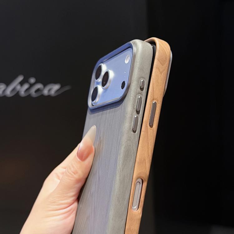 For iPhone 17 Pro Max Wood Grain Full Coverage Magnetic Phone Case