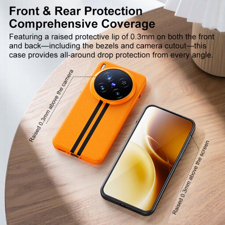 For vivo iQOO 15 Boundless Rock Sand Starting Line Series Contrast Color Magnetic Phone Case
