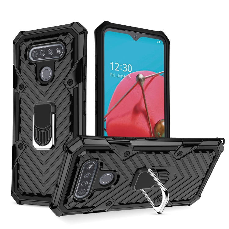 For LG K51 Cool Armor PC + TPU Shockproof Case with 360 Degree Rotation Ring Holder