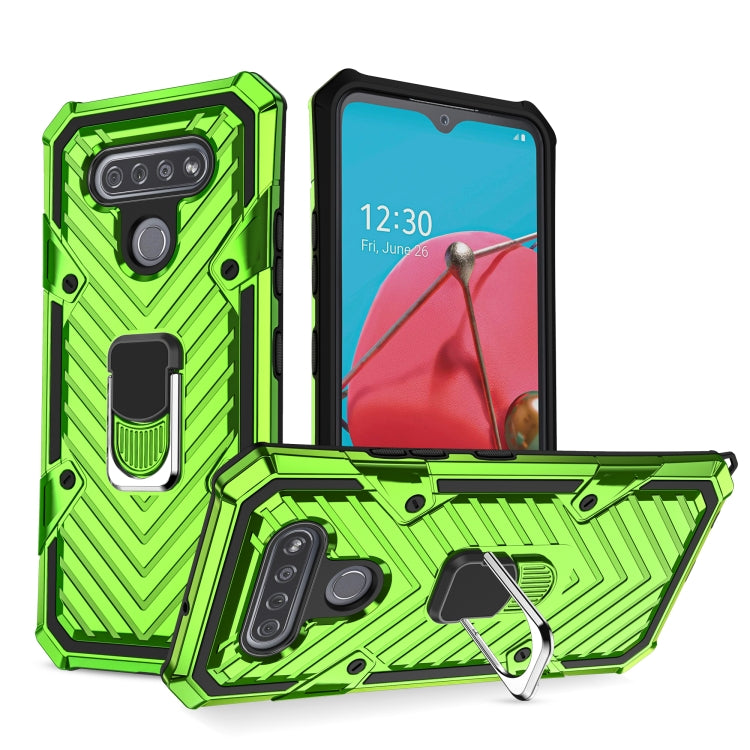 For LG K51 Cool Armor PC + TPU Shockproof Case with 360 Degree Rotation Ring Holder