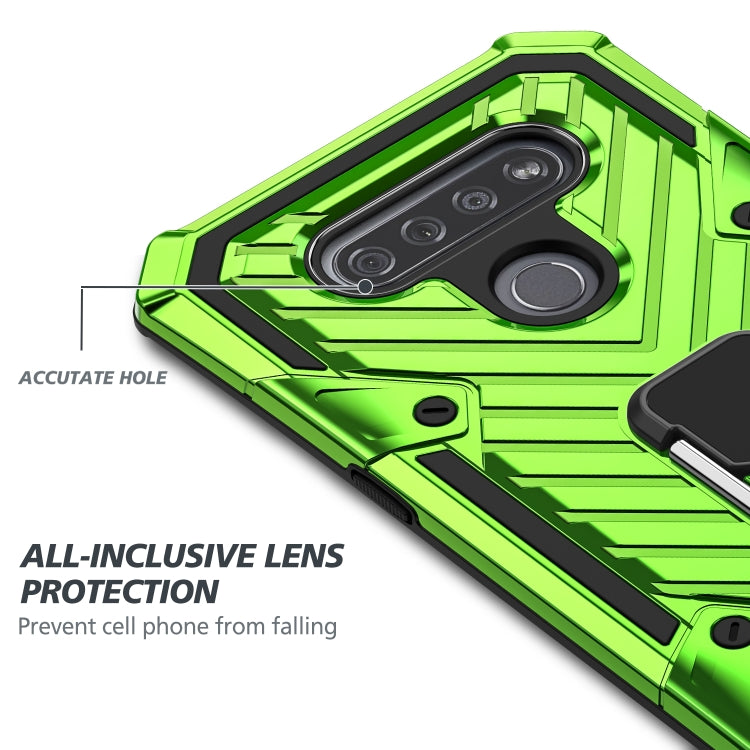 For LG K51 Cool Armor PC + TPU Shockproof Case with 360 Degree Rotation Ring Holder