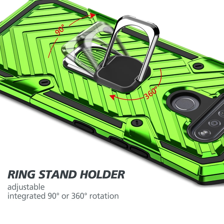 For LG K51 Cool Armor PC + TPU Shockproof Case with 360 Degree Rotation Ring Holder