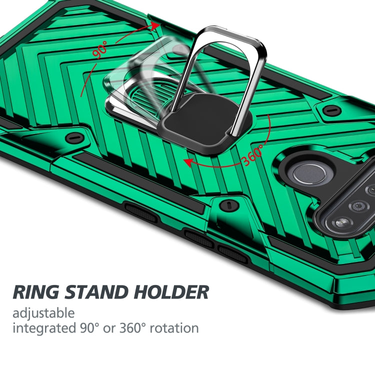 For LG K51 Cool Armor PC + TPU Shockproof Case with 360 Degree Rotation Ring Holder
