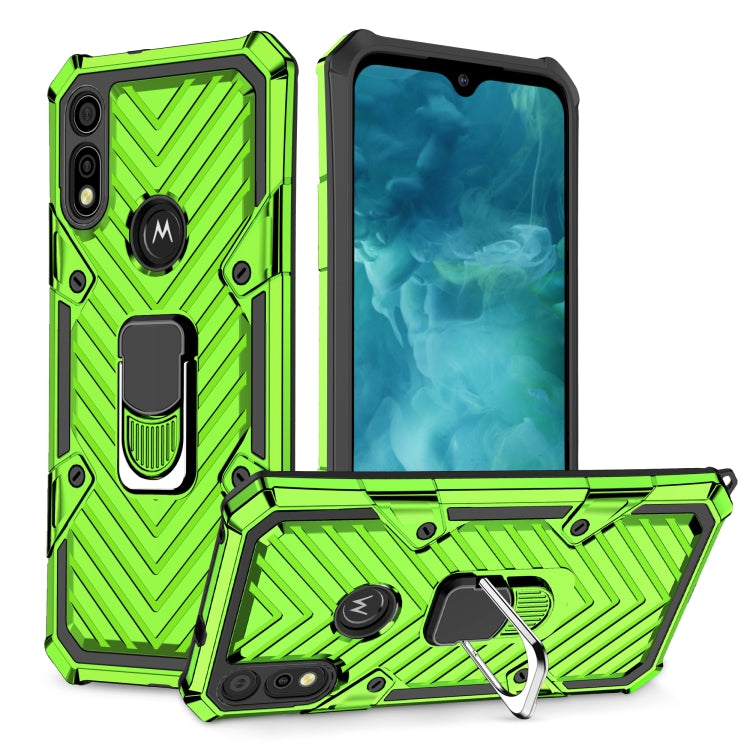 For Motorola Moto E7 / E (2020) Cool Armor PC + TPU Shockproof Case with 360 Degree Rotation Ring Holder