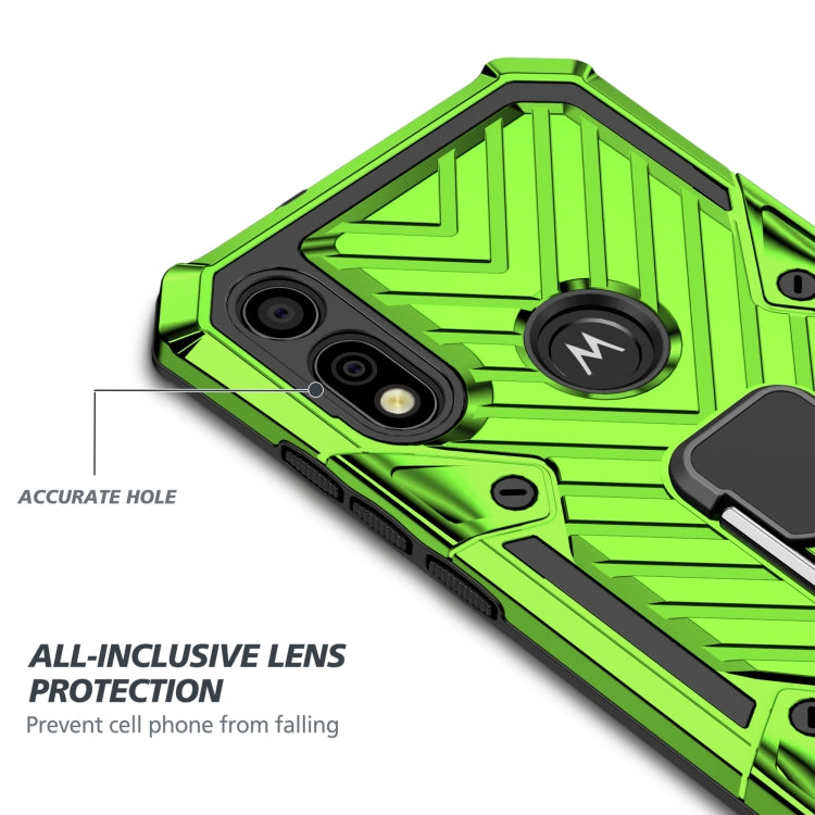 For Motorola Moto E7 / E (2020) Cool Armor PC + TPU Shockproof Case with 360 Degree Rotation Ring Holder