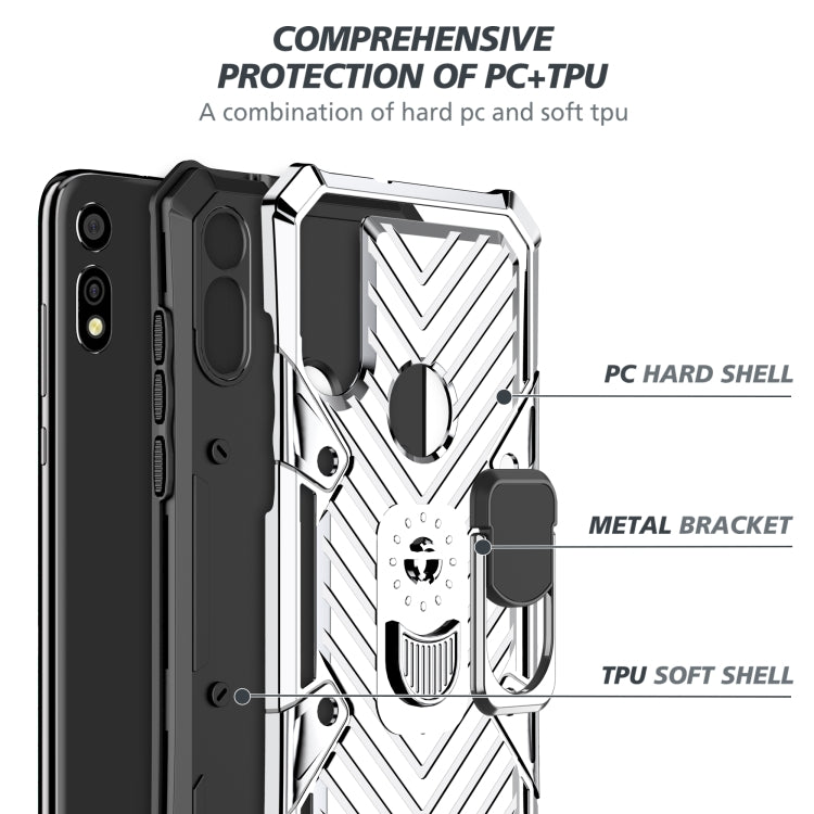 For Motorola Moto E7 / E (2020) Cool Armor PC + TPU Shockproof Case with 360 Degree Rotation Ring Holder