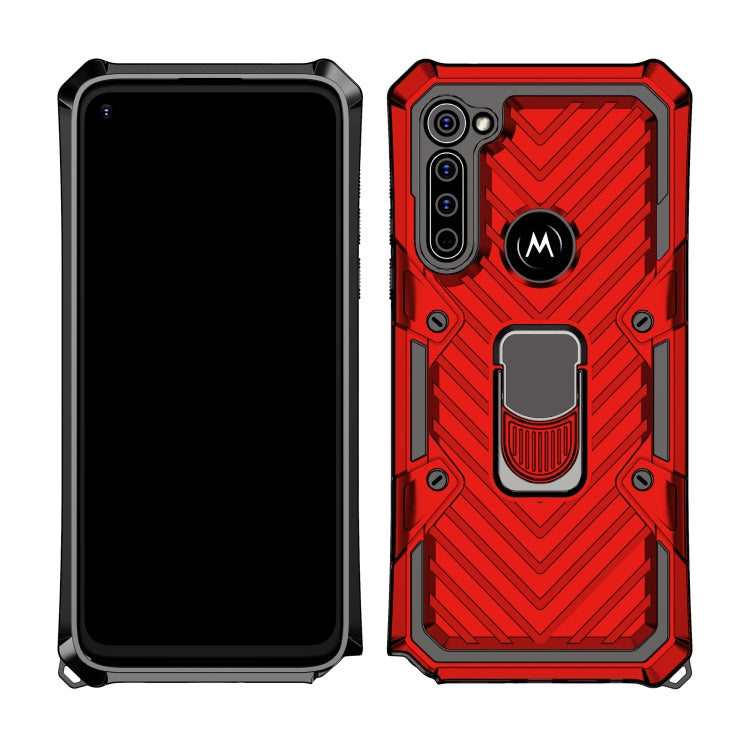 For Motorola Moto G Stylus Cool Armor PC + TPU Shockproof Case with 360 Degree Rotation Ring Holder