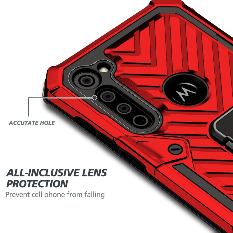 For Motorola Moto G Stylus Cool Armor PC + TPU Shockproof Case with 360 Degree Rotation Ring Holder