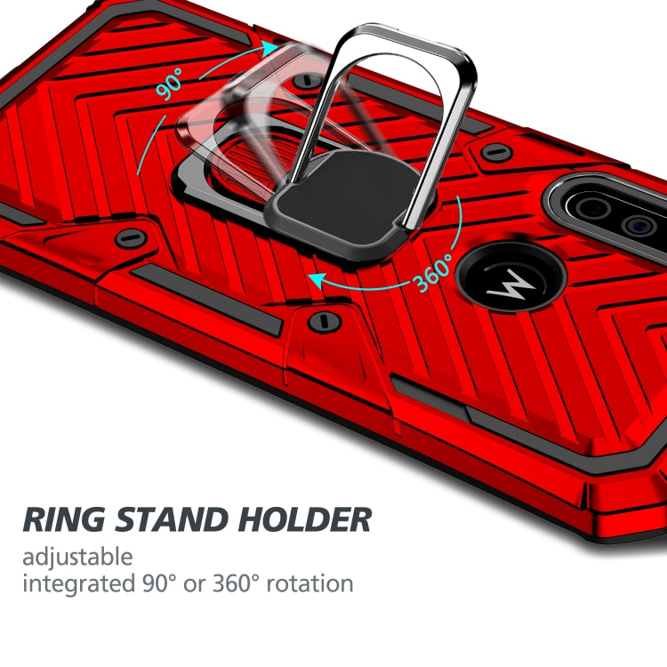 For Motorola Moto G Stylus Cool Armor PC + TPU Shockproof Case with 360 Degree Rotation Ring Holder
