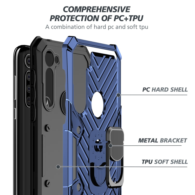 For Motorola Moto G Stylus Cool Armor PC + TPU Shockproof Case with 360 Degree Rotation Ring Holder