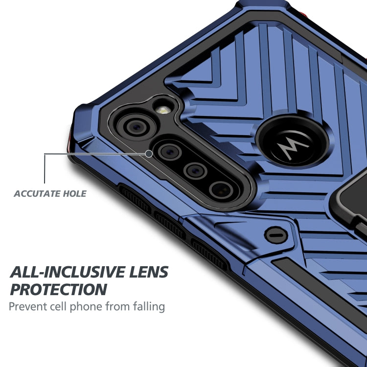 For Motorola Moto G Stylus Cool Armor PC + TPU Shockproof Case with 360 Degree Rotation Ring Holder