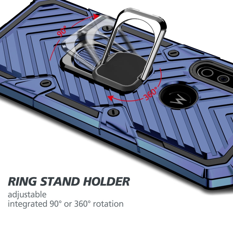 For Motorola Moto G Stylus Cool Armor PC + TPU Shockproof Case with 360 Degree Rotation Ring Holder