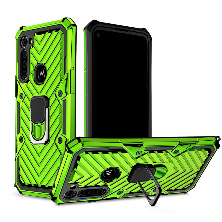 For Motorola Moto G Stylus Cool Armor PC + TPU Shockproof Case with 360 Degree Rotation Ring Holder