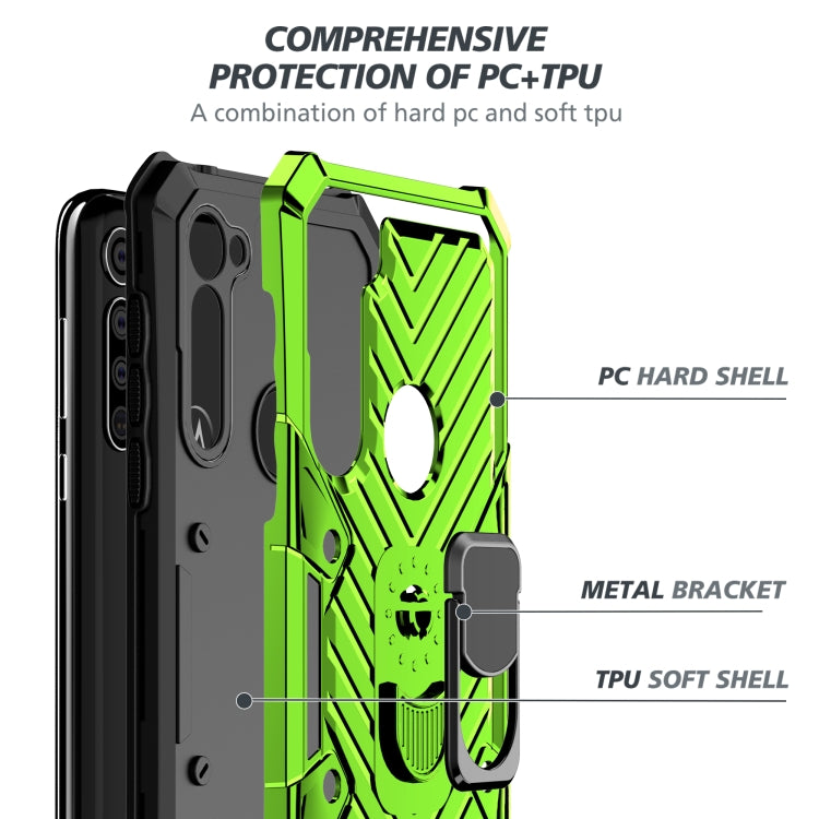 For Motorola Moto G Stylus Cool Armor PC + TPU Shockproof Case with 360 Degree Rotation Ring Holder