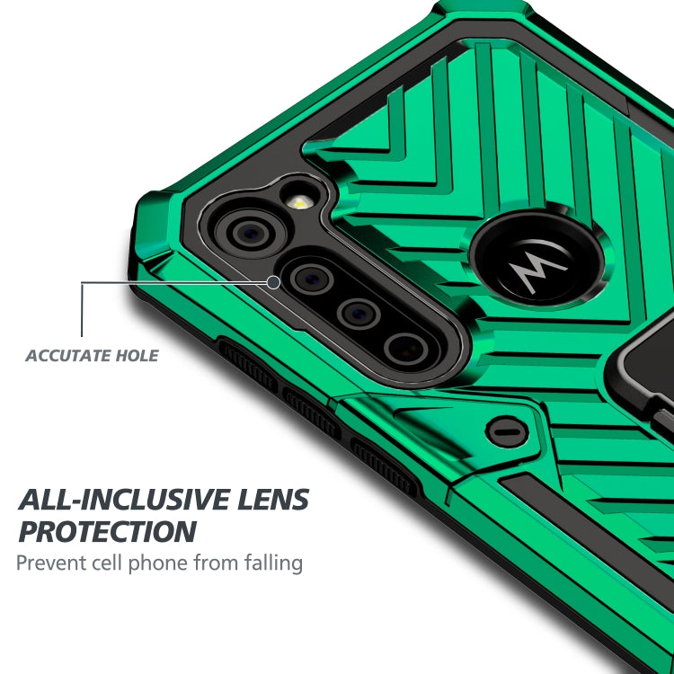 For Motorola Moto G Stylus Cool Armor PC + TPU Shockproof Case with 360 Degree Rotation Ring Holder