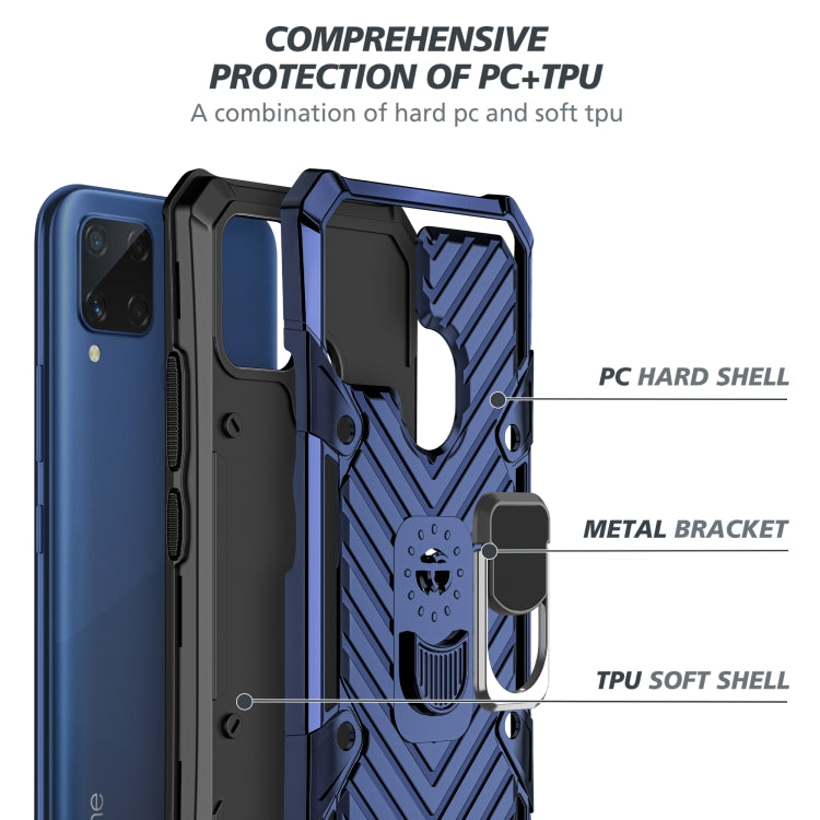 For OPPO Realme C15 Cool Armor PC + TPU Shockproof Case with 360 Degree Rotation Ring Holder