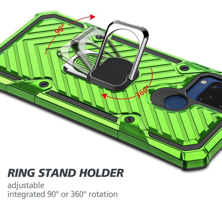 For OPPO Realme C15 Cool Armor PC + TPU Shockproof Case with 360 Degree Rotation Ring Holder