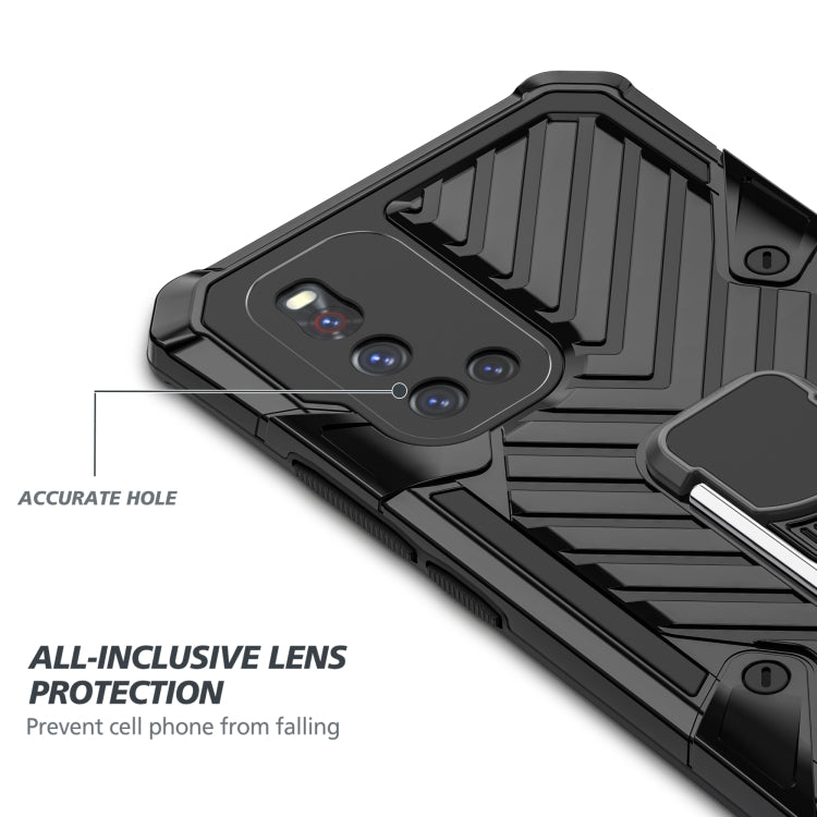 For Vivo V19 Cool Armor PC + TPU Shockproof Case with 360 Degree Rotation Ring Holder