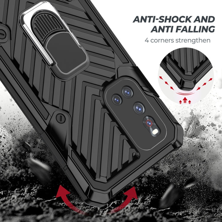 For Vivo V19 Cool Armor PC + TPU Shockproof Case with 360 Degree Rotation Ring Holder